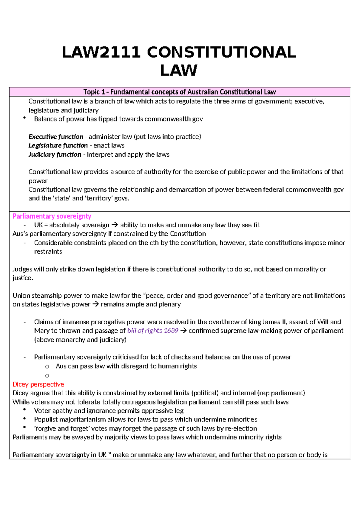 CONSTITUTIONAL LAW 101: Exam Notes on Fundamental Concepts - Studocu