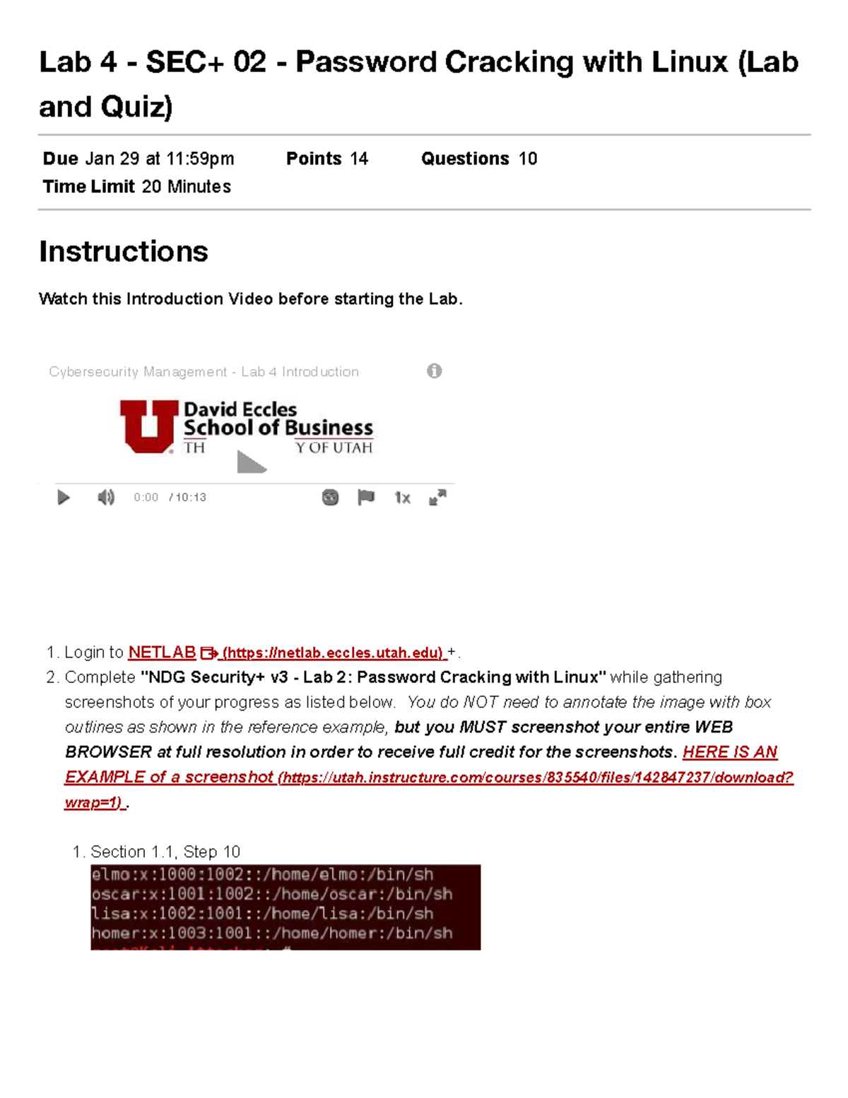 Lab 4 - SEC+ 02 - Password Cracking with Linux (Lab and Quiz) IS 6570 ...