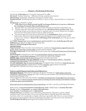 Chapter 4 worksheet - MCQ - CHAPTER 4- PSYCHOLOGICAL DISORDERS Rhea, a ...