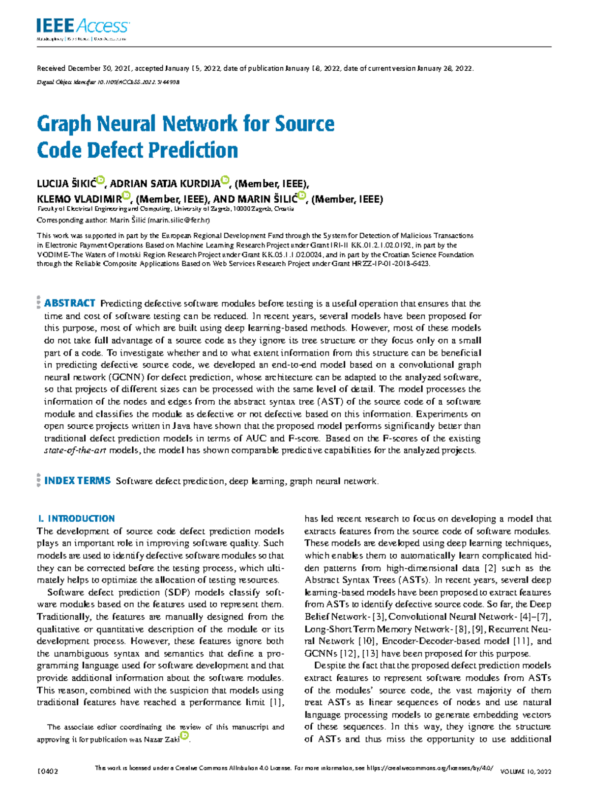 Graph Neural Network for Source Code Defect Prediction - Received ...