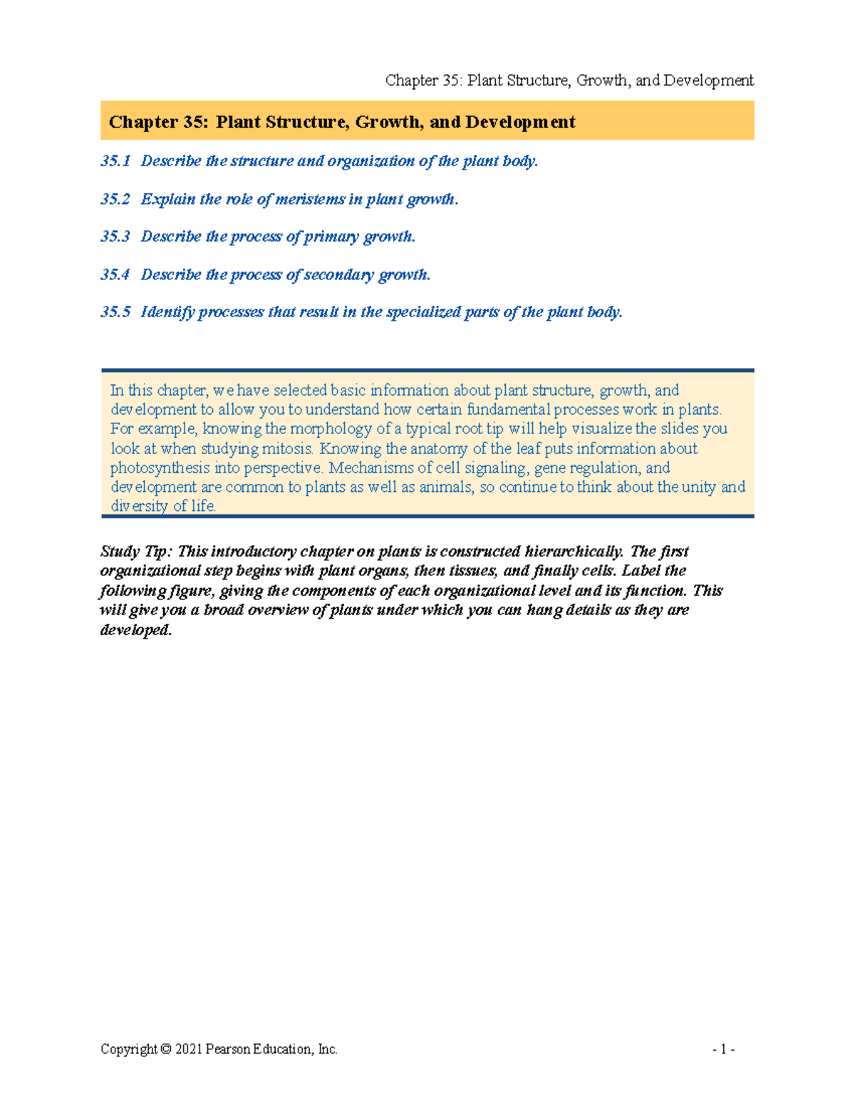 Bio12 ARG 35 - Active Study Guide for Plant Structure and Growth - Studocu