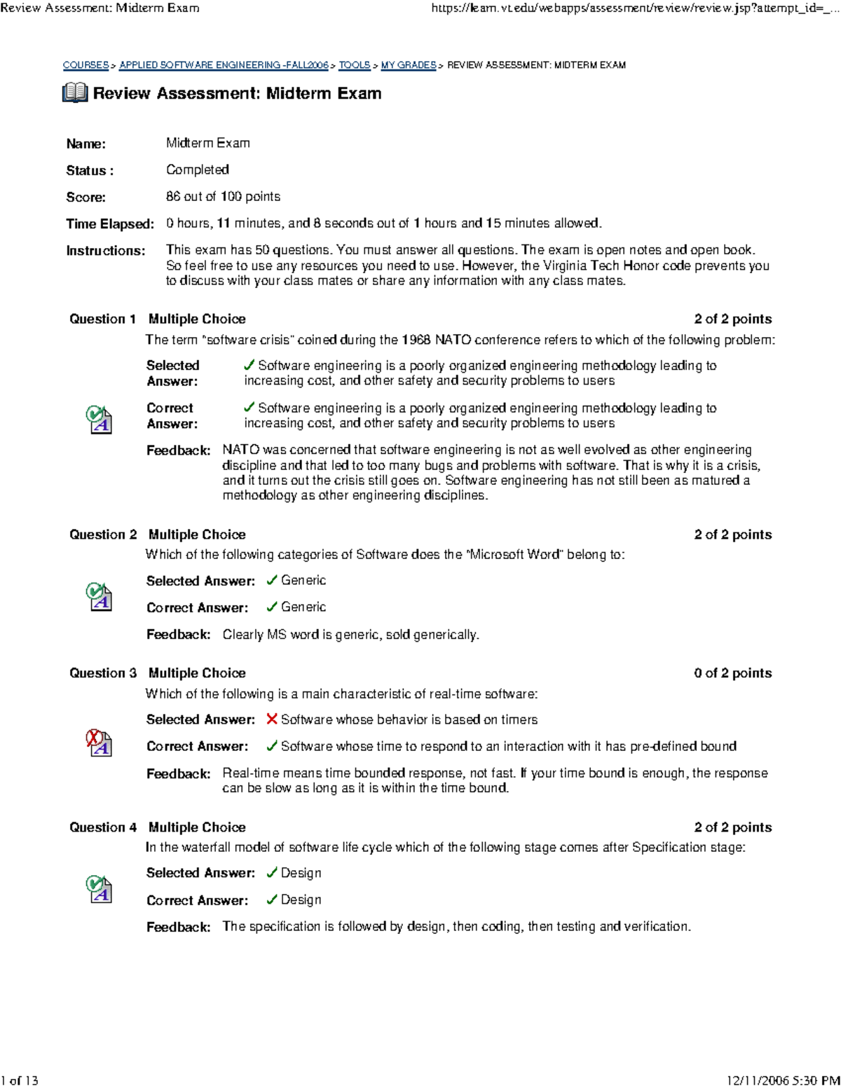 Midterm Exam 1 Review: Applied Software Engineering Tools (COURSE CODE ...