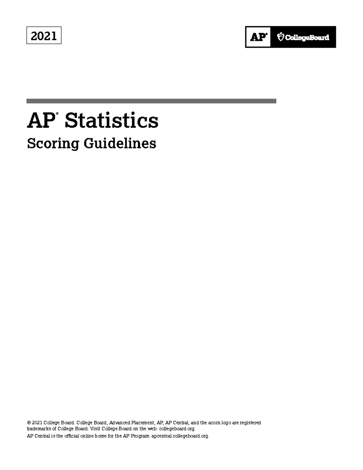 2021 AP Statistics Scoring Guidelines and Model Solutions - Studocu