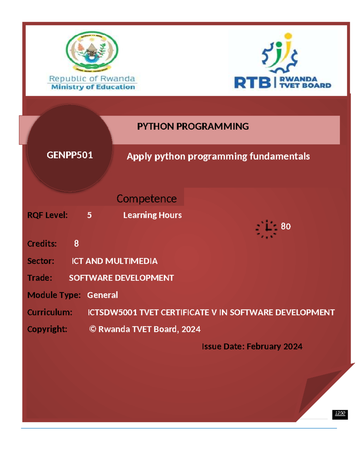GenPP 501 Python Programming Fundamentals and Applications - Studocu