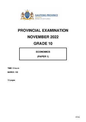 [Solved] Economic paper term 3 September 2024 - Economic test - Studocu