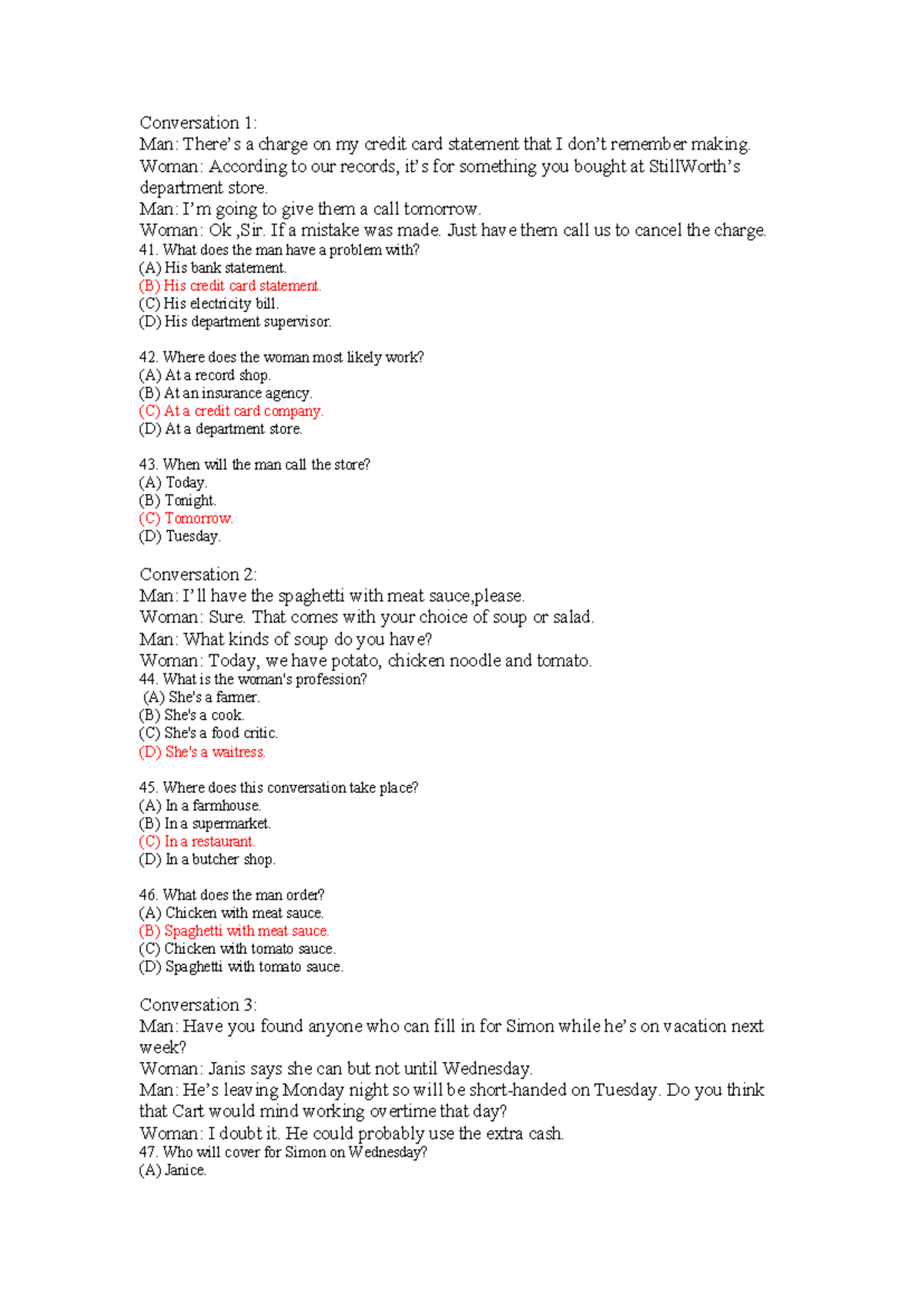 Conversation Practice Test 1 - adjdeeeeee - Studocu