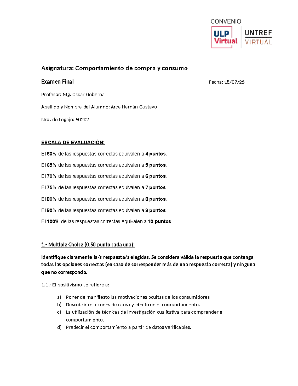 Examen Final ECom 90202: Comportamiento de Compra y Consumo - Studocu