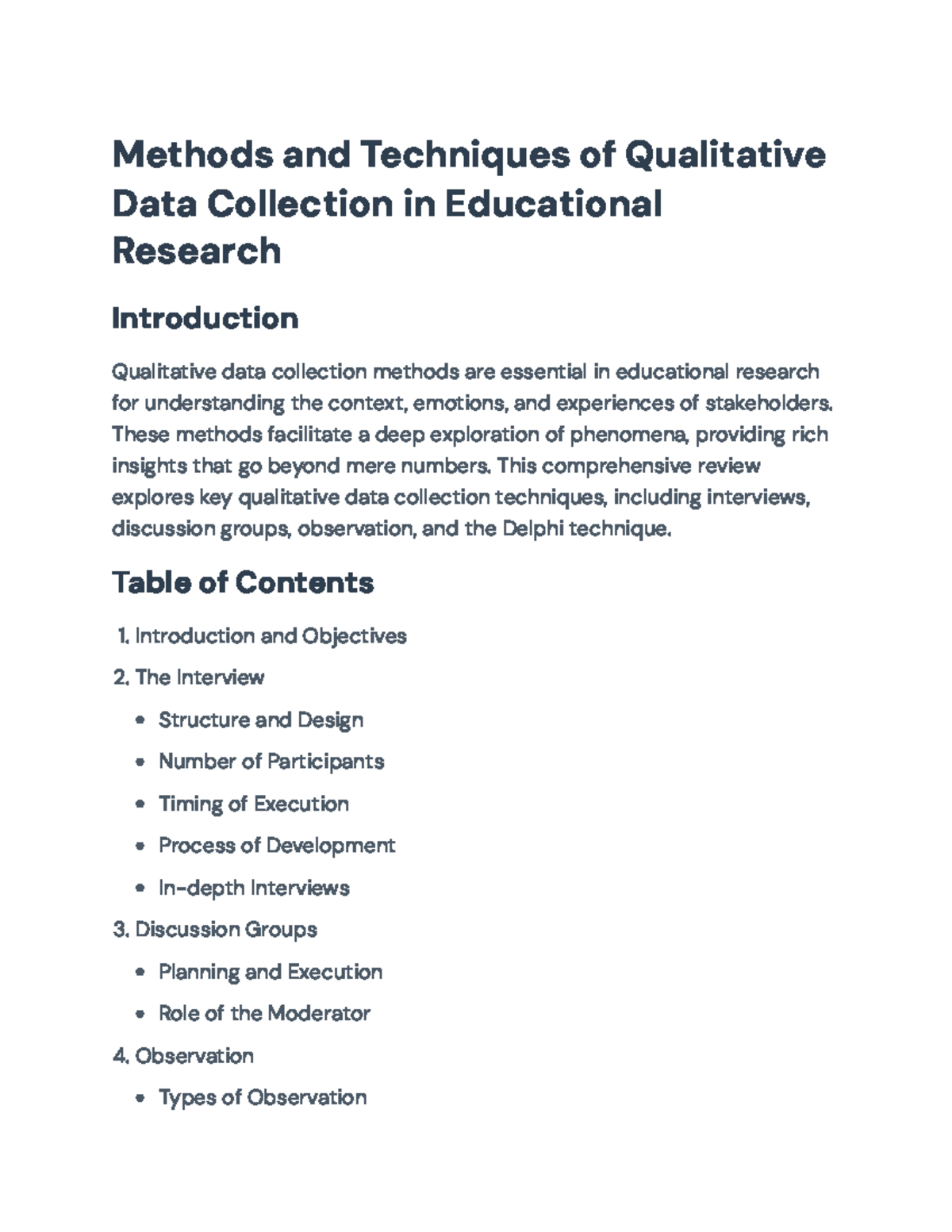 Qualitative Data Collection Methods in Educational Research (EDU 101 ...