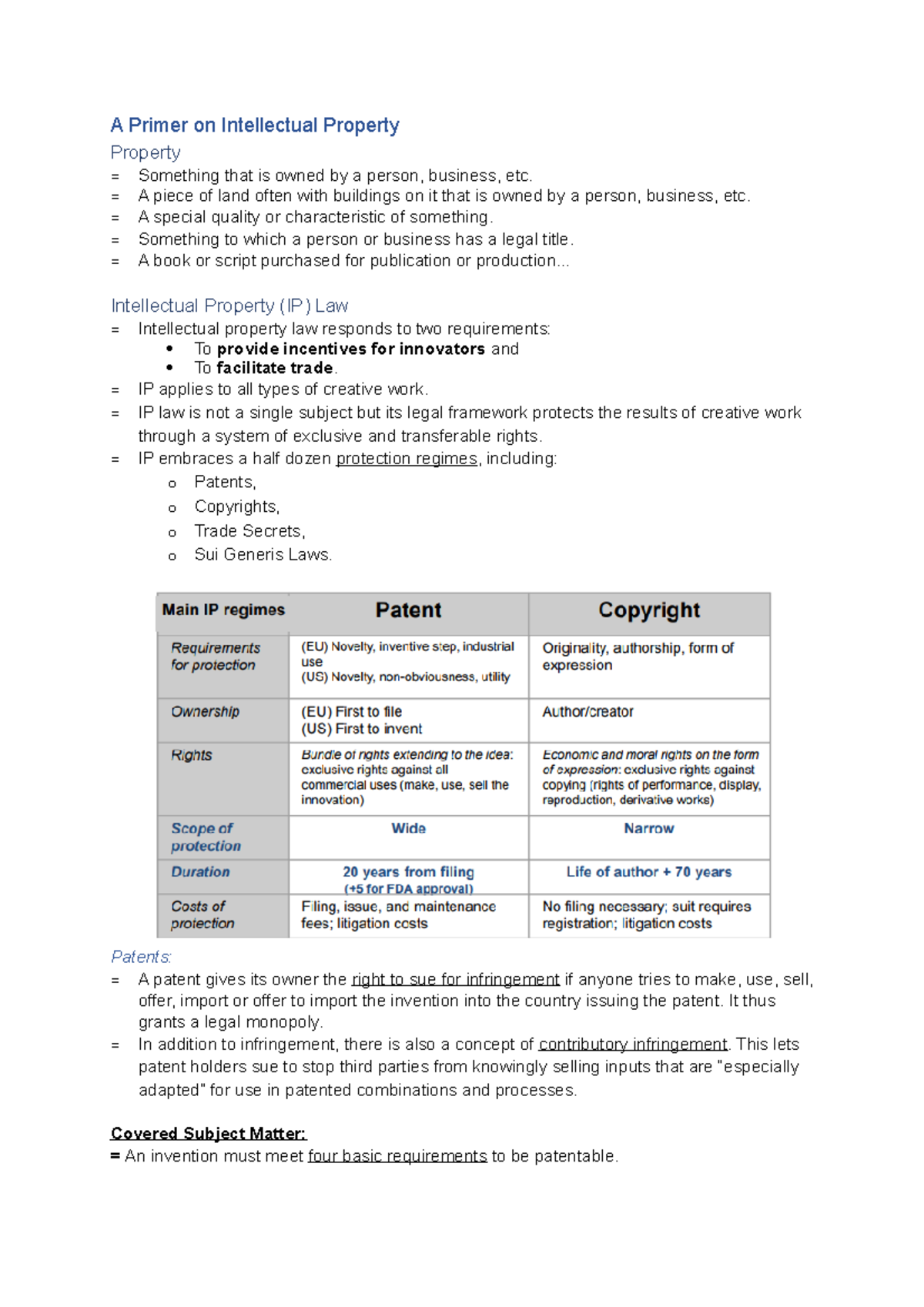 A Primer on Intellectual Property - A Primer on Intellectual Property ...
