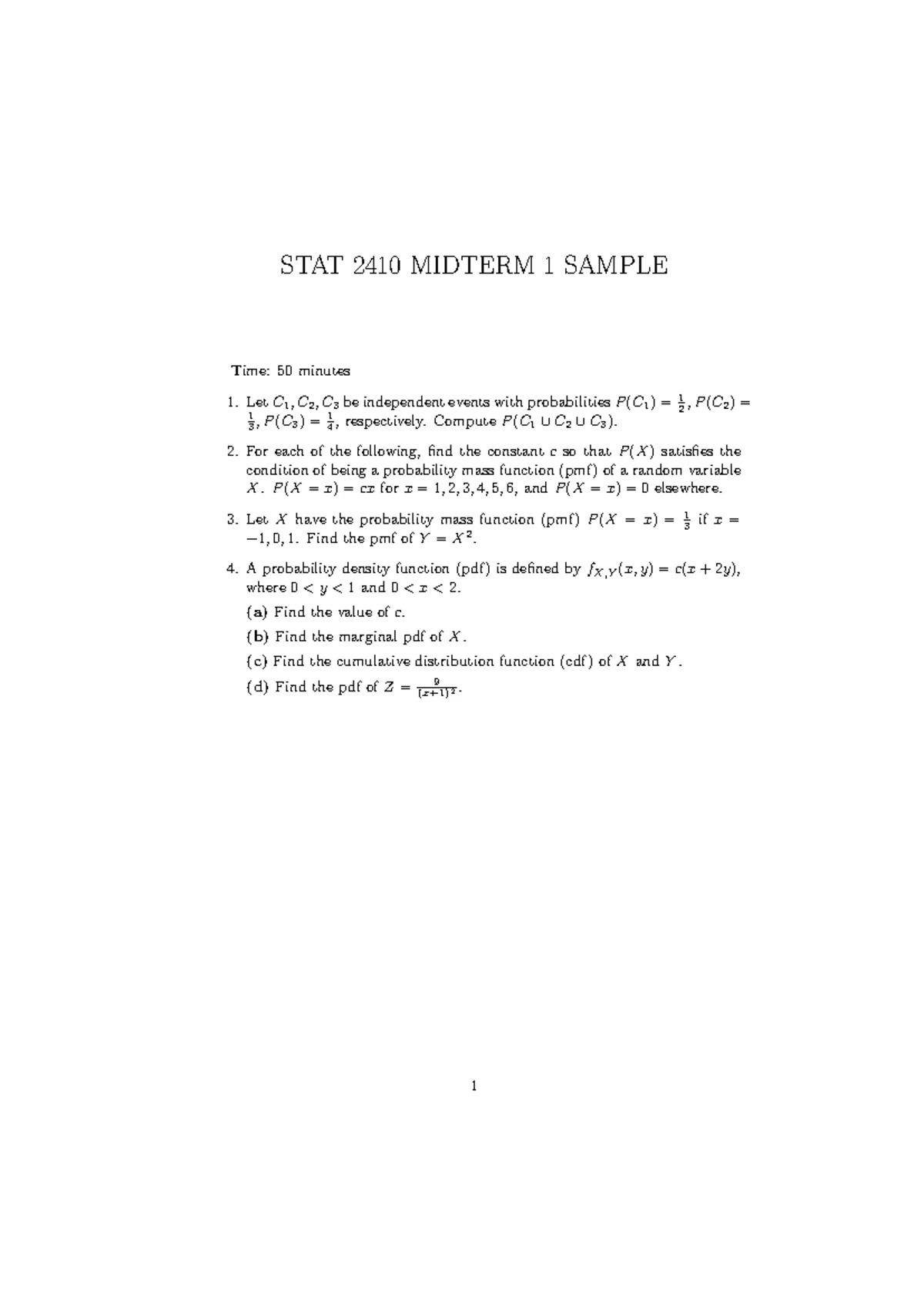 Phy 1020 - Winter 2025 Practice Problems and Solutions - Studocu