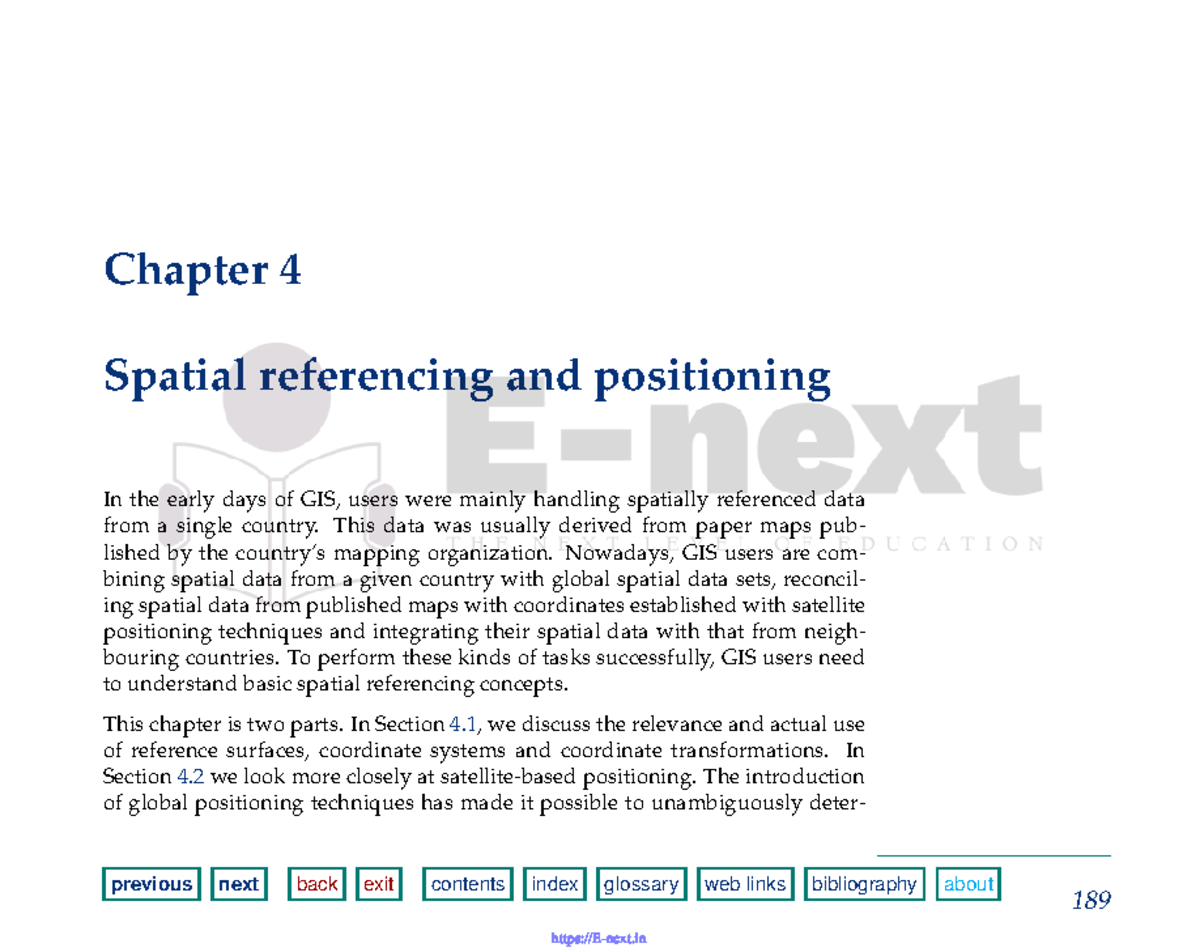 Chapter 4: Spatial Referencing and Positioning in GIS Systems - Studocu