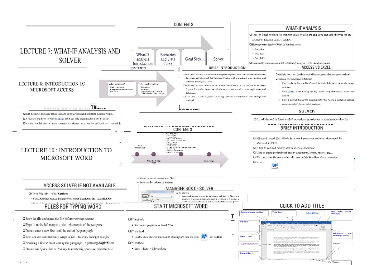 BCS 101: Final Exam MCQs on Excel and Word Analysis Tools - Studocu