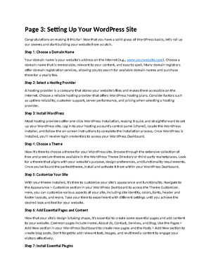 wordpress guide for website development 4th page - Page 4: Advanced ...