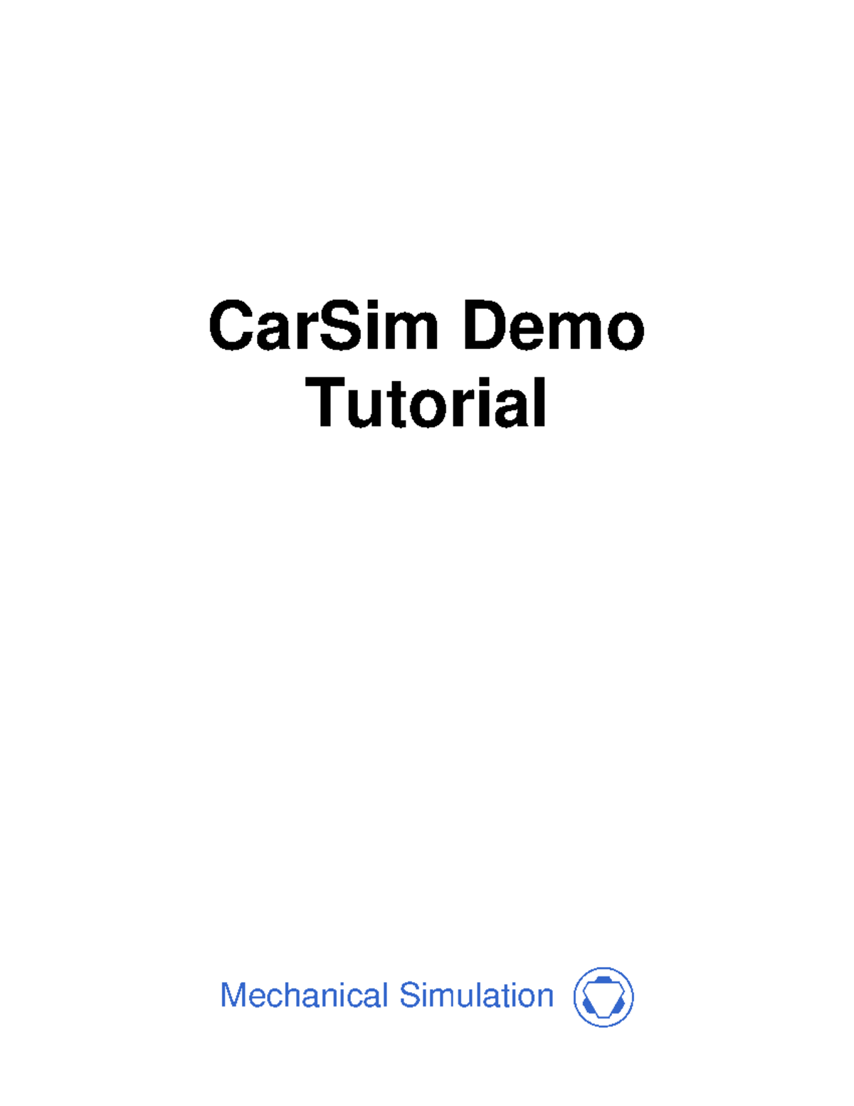 CarSim Demo: Tutorial for Mechanical Simulation Software - Studocu