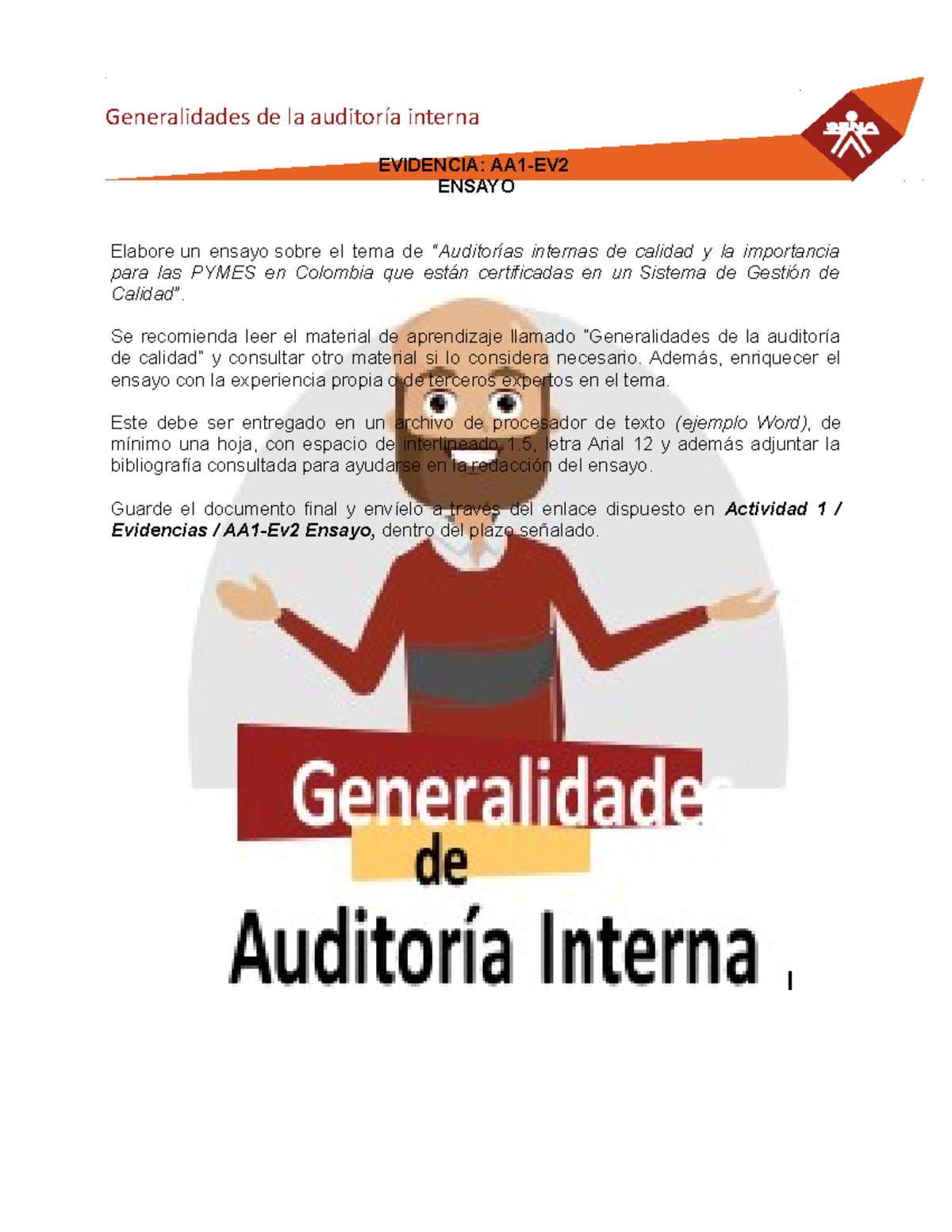 AA1-EV2 Ensayo: Auditorías Internas y su Impacto en PYMES en Colombia - Document Preview