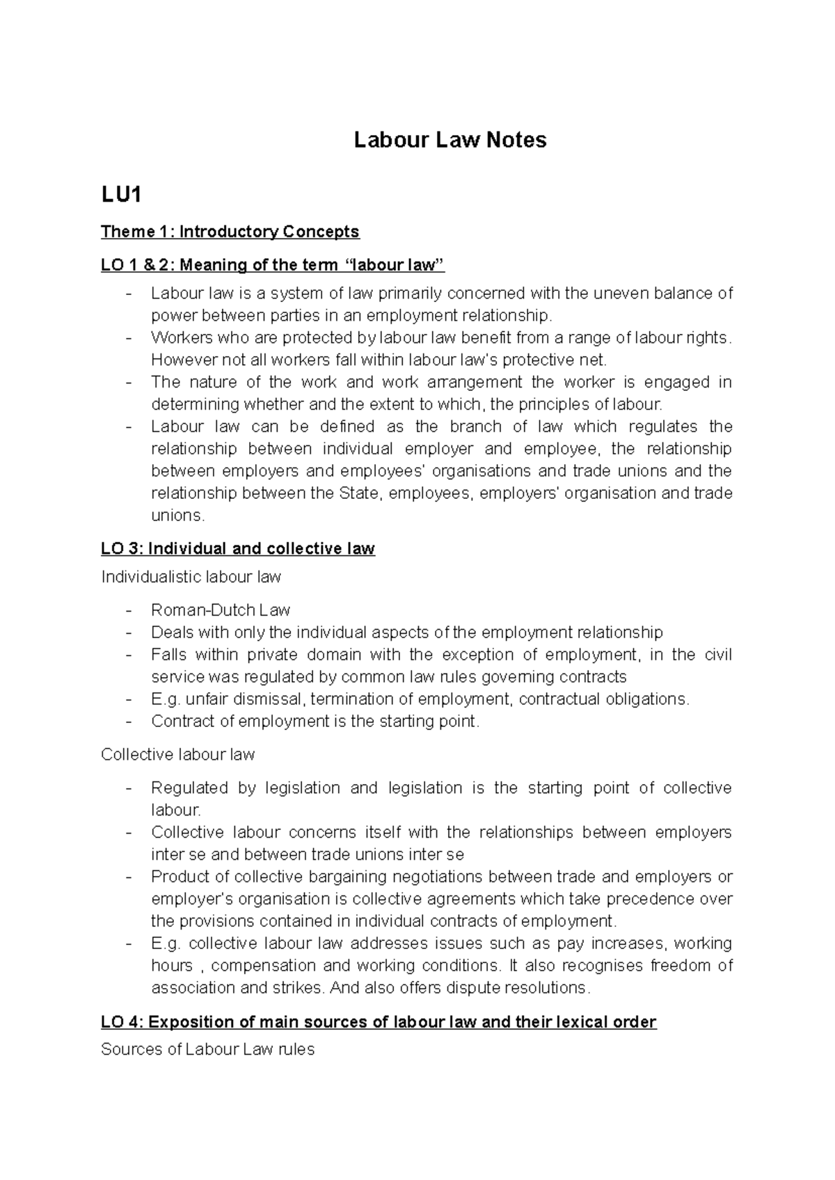 LLAW Notes - Summary Law Of Succession - Labour Law Notes LU Theme 1 ...