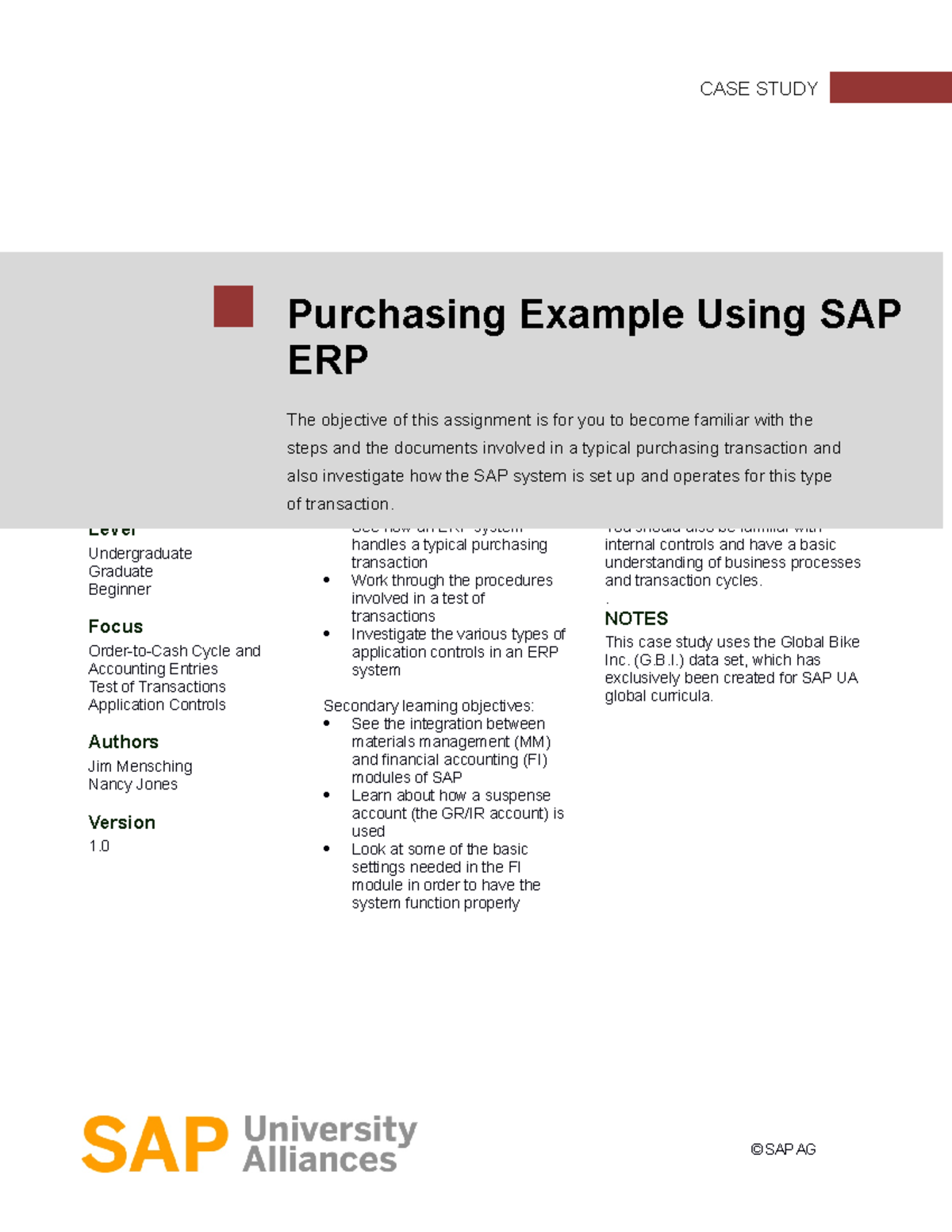 Procurement Process Case Study: SAP ERP in P2P (Undergrad Level) - Studocu