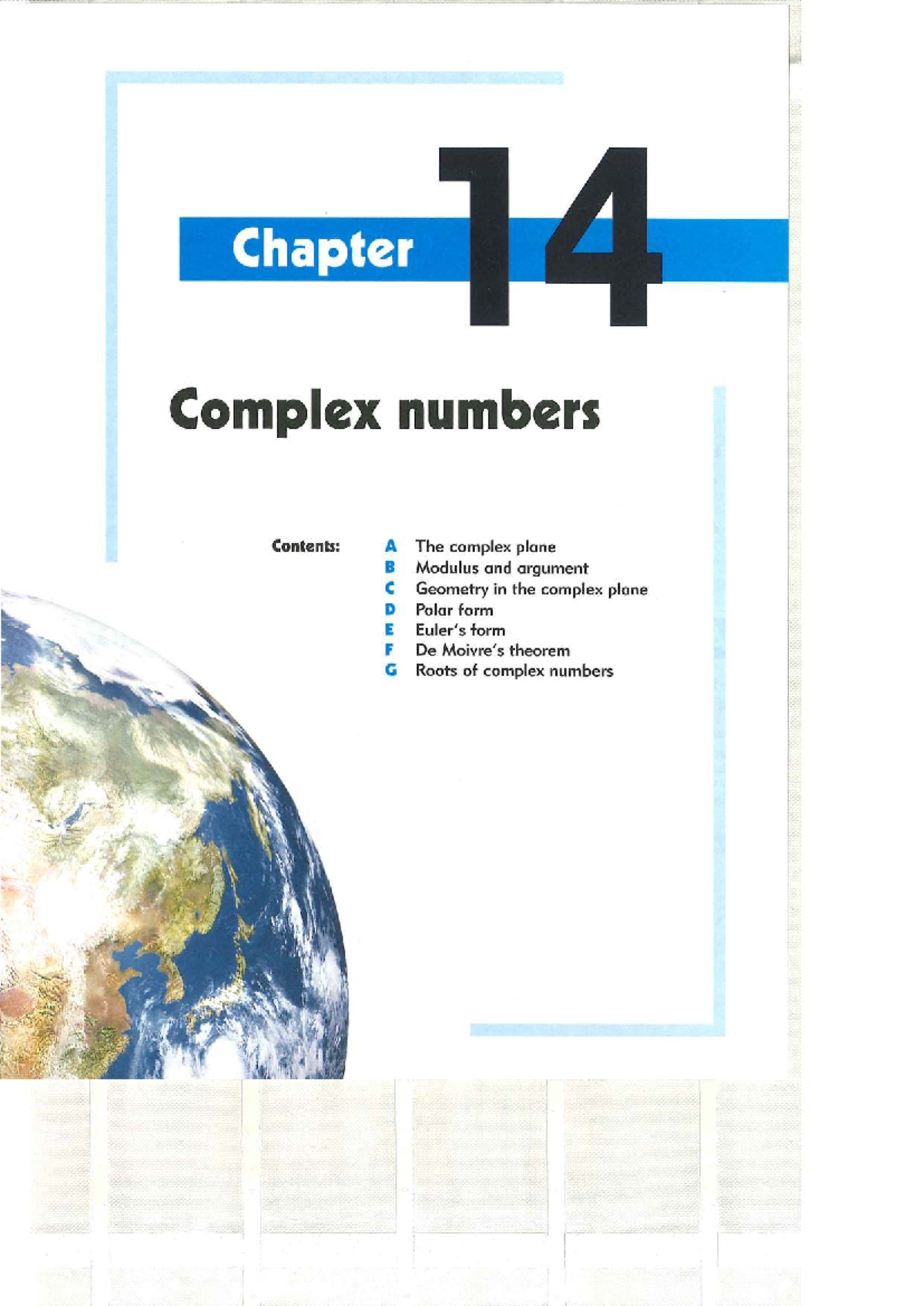 Chapter 14: Complex Numbers - Modulus, Argument, and Polar Form - Studocu