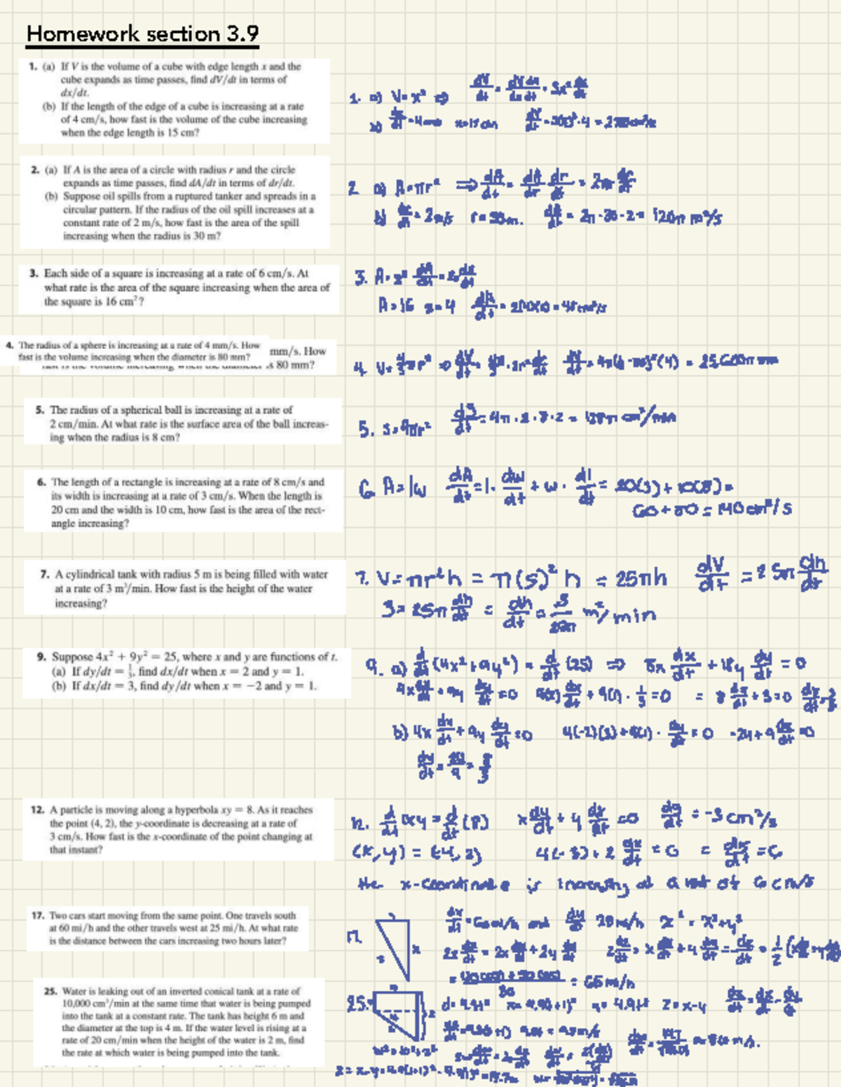 Homework Solutions for Sections 3.9 to 4.1 in Math 101 - Studocu