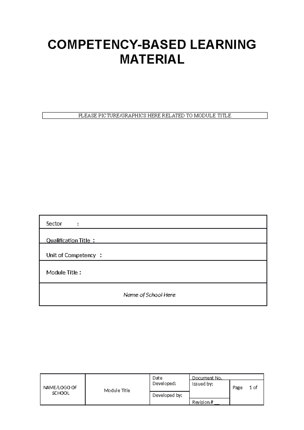 CBLM-Blank- Template - NAME/LOGO OF SCHOOL Module Title Date Developed ...