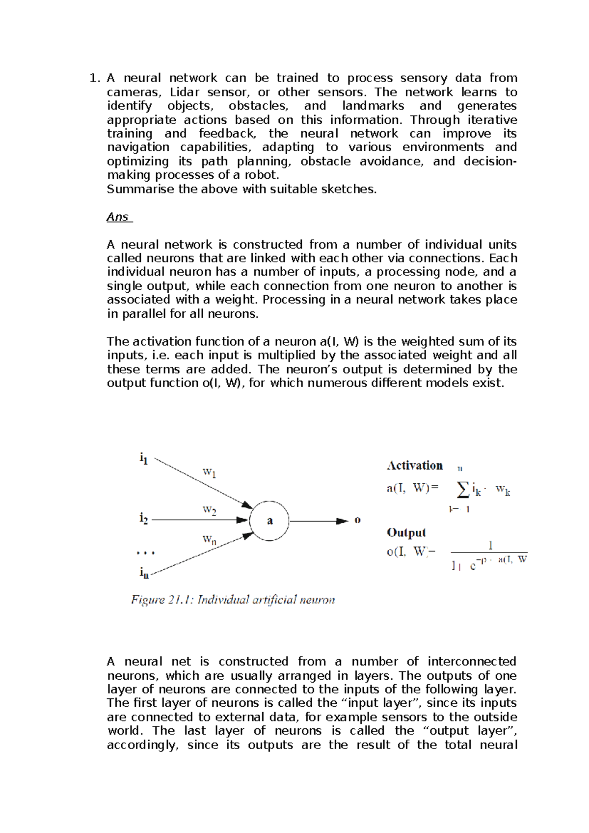 CS202 Final Exam: Neural Networks in Robotics Overview and Summary ...