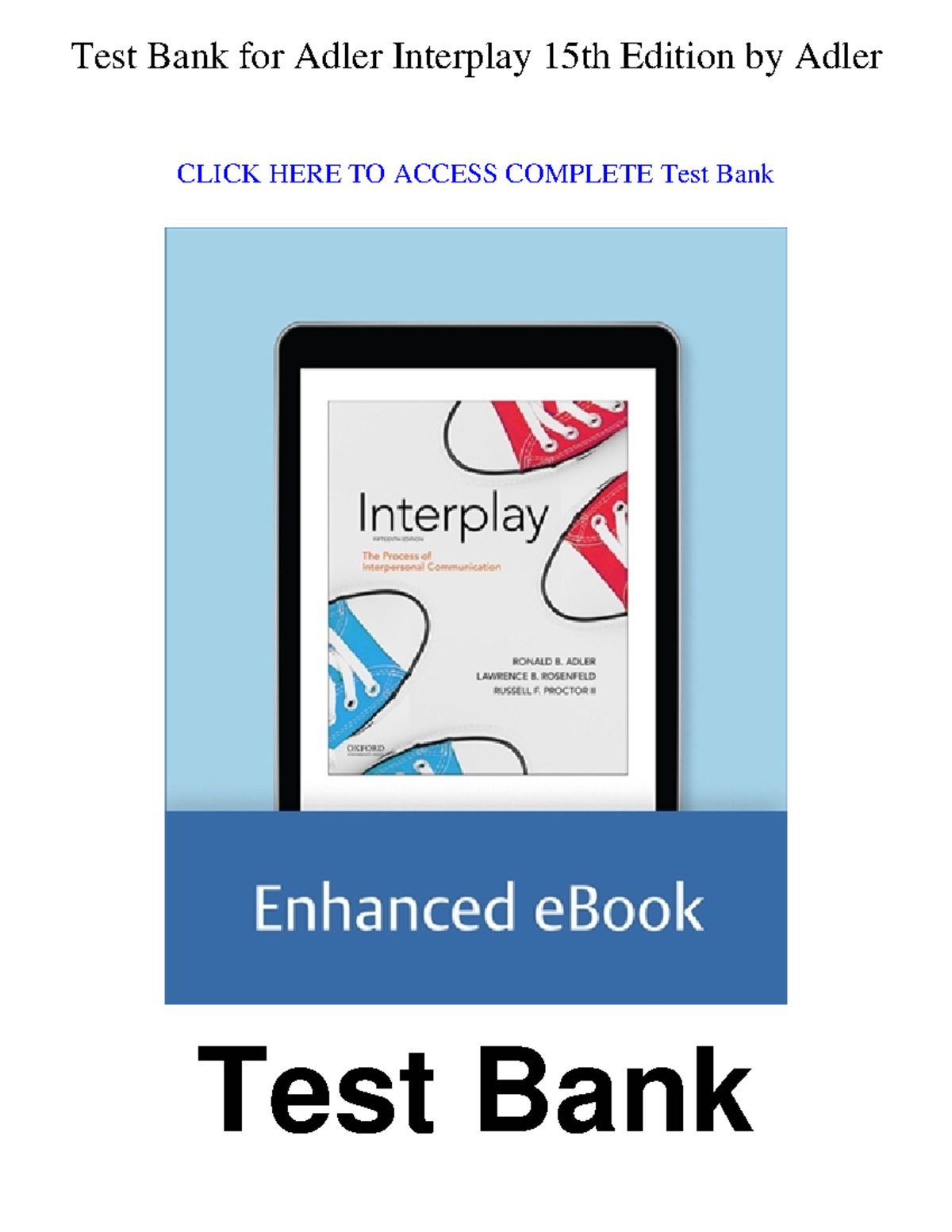 Test Bank for Adler's Interplay 15th Ed: Chapter 02 Questions & Answers ...