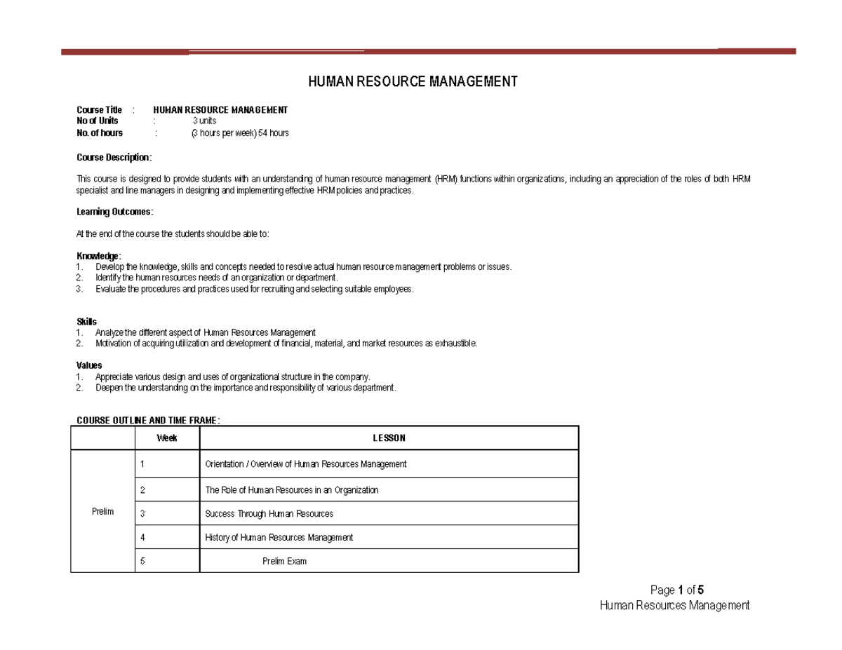Human Resource Management Course Overview and Midterm Exam (BAC311 ...