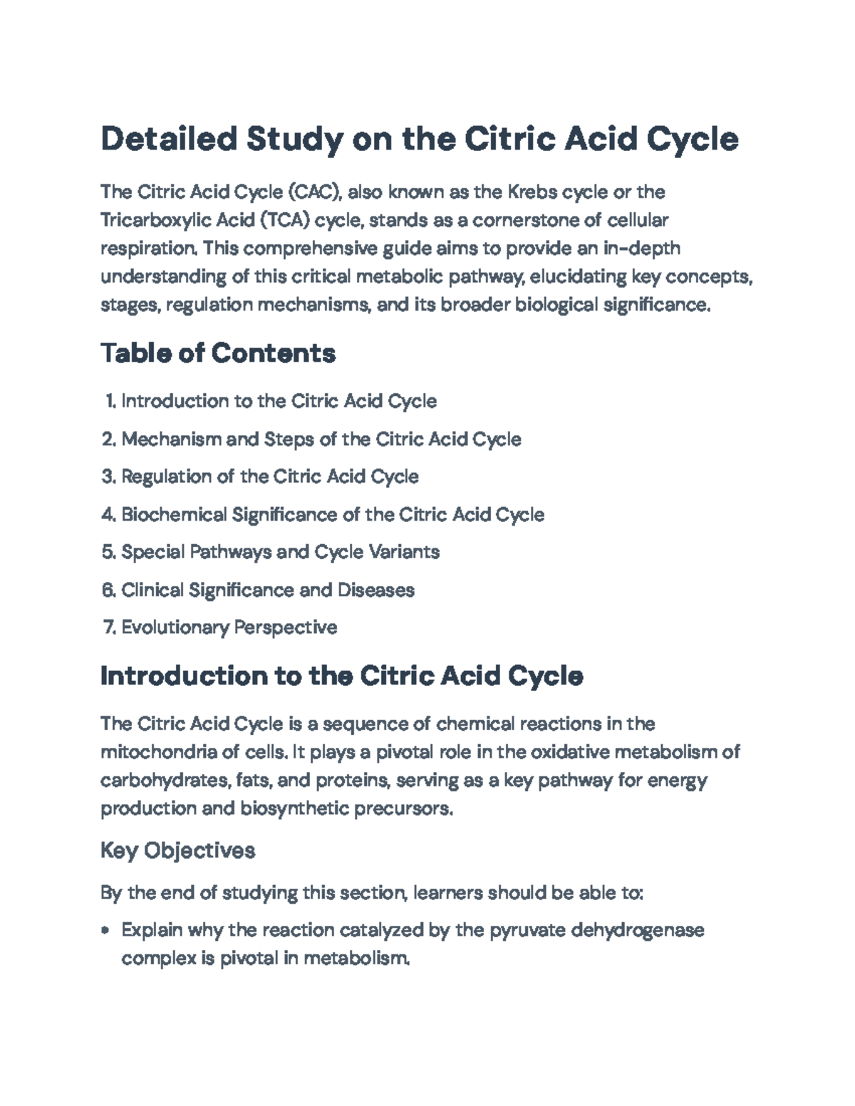 Comprehensive CAC Guide: The Citric Acid Cycle & Cellular Metabolism ...