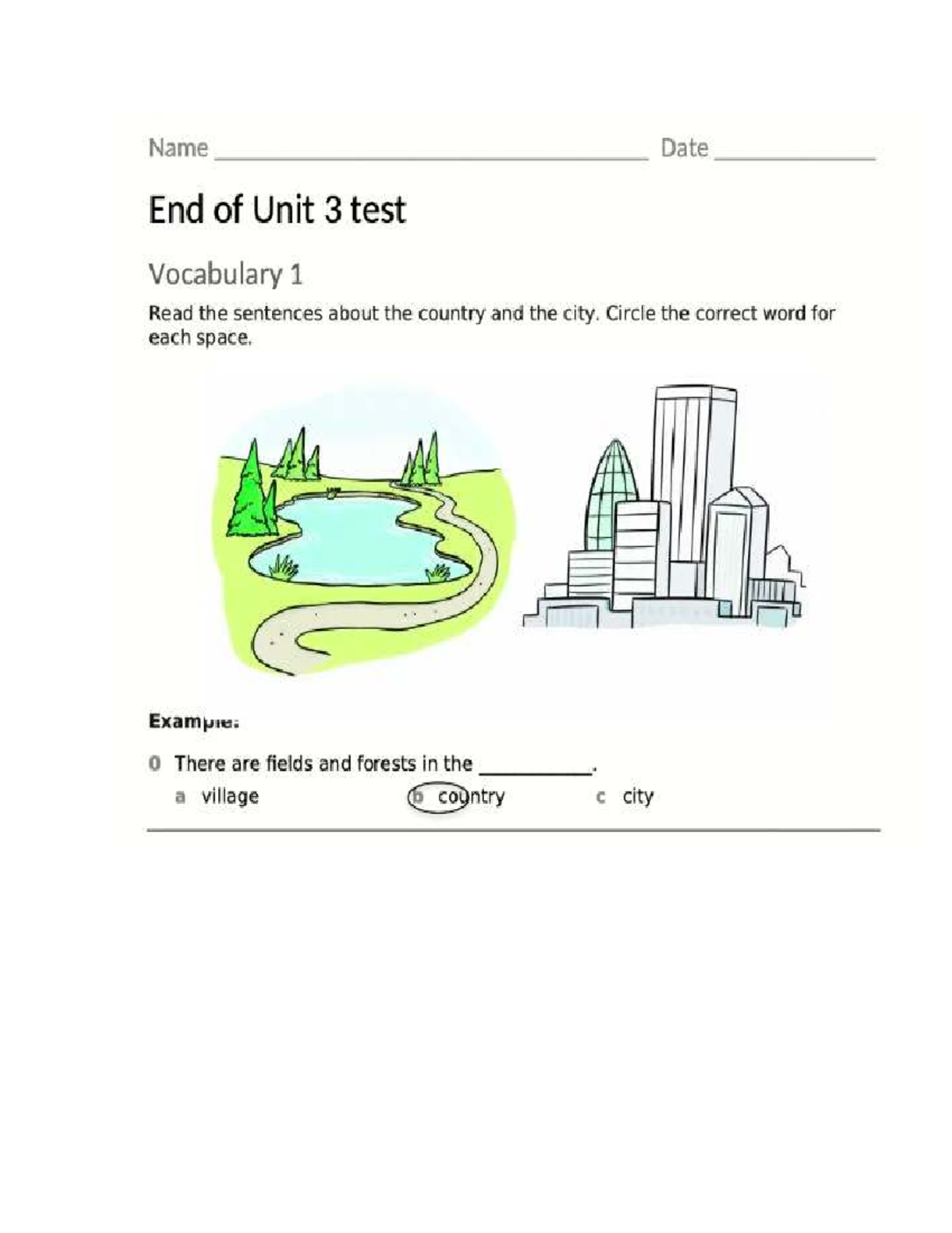 Global End of Unit 3 Test Vocabulary and Grammar Exercises - Studocu