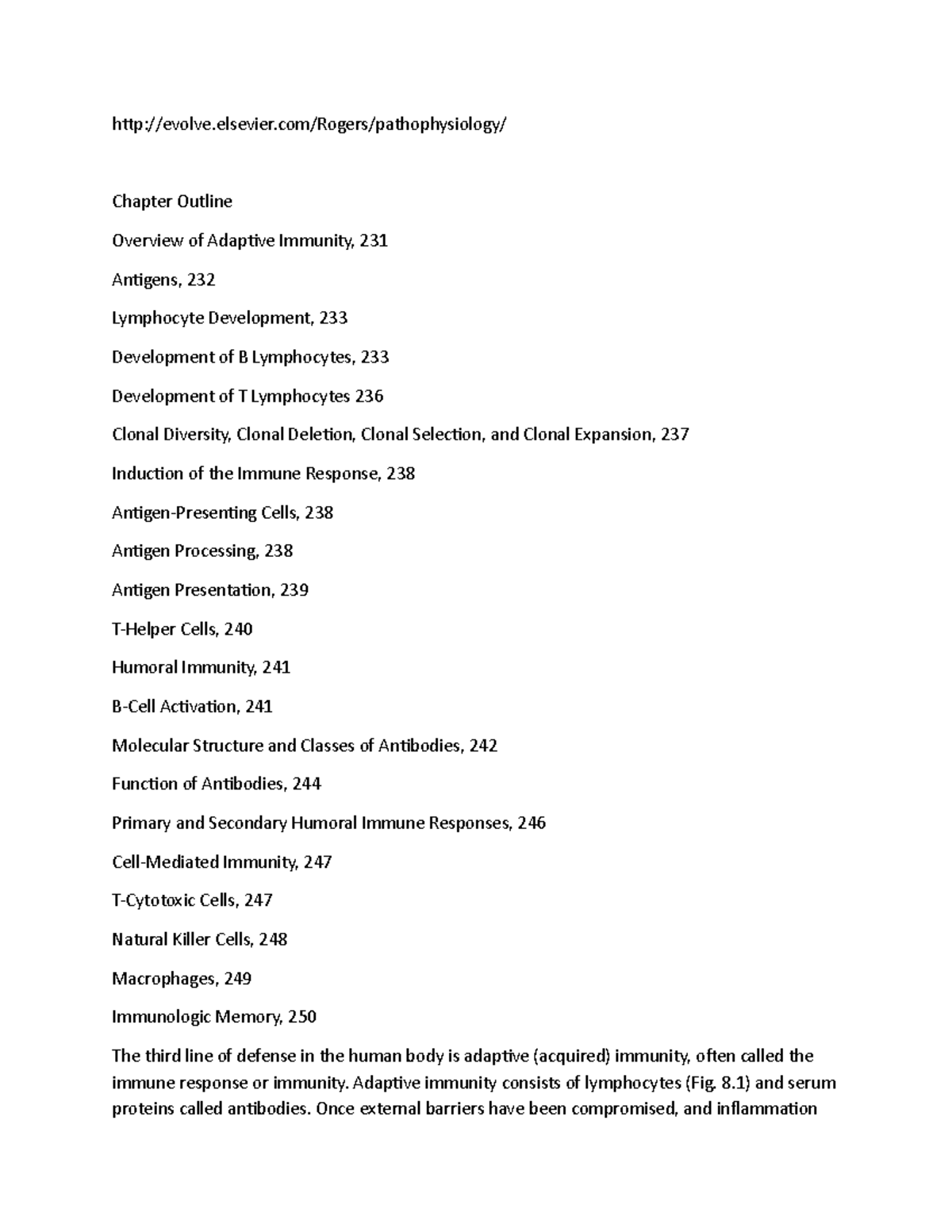 Chapter 8 Overview: Adaptive Immunity, Lymphocyte Development & Antigen ...