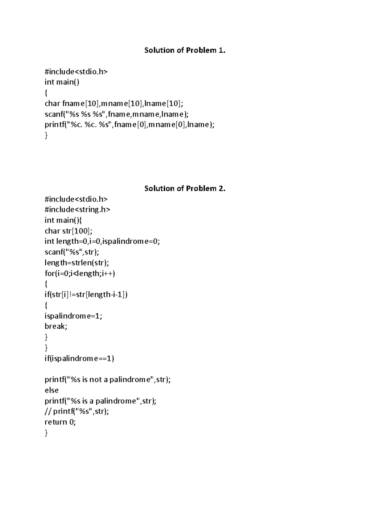 Static Problems Unit6 - Solution of Problem 1. #include int main ...