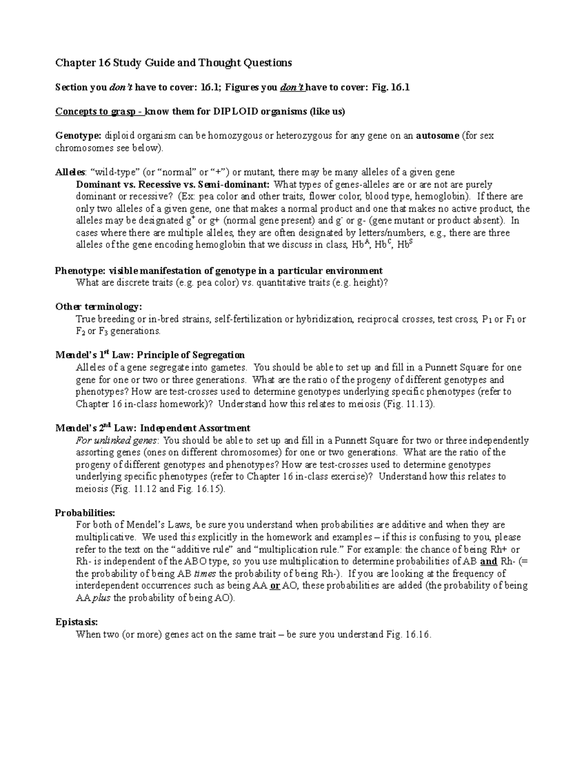 Ch16 Study - Chapter 16 Study Guide and Thought Questions Section you ...