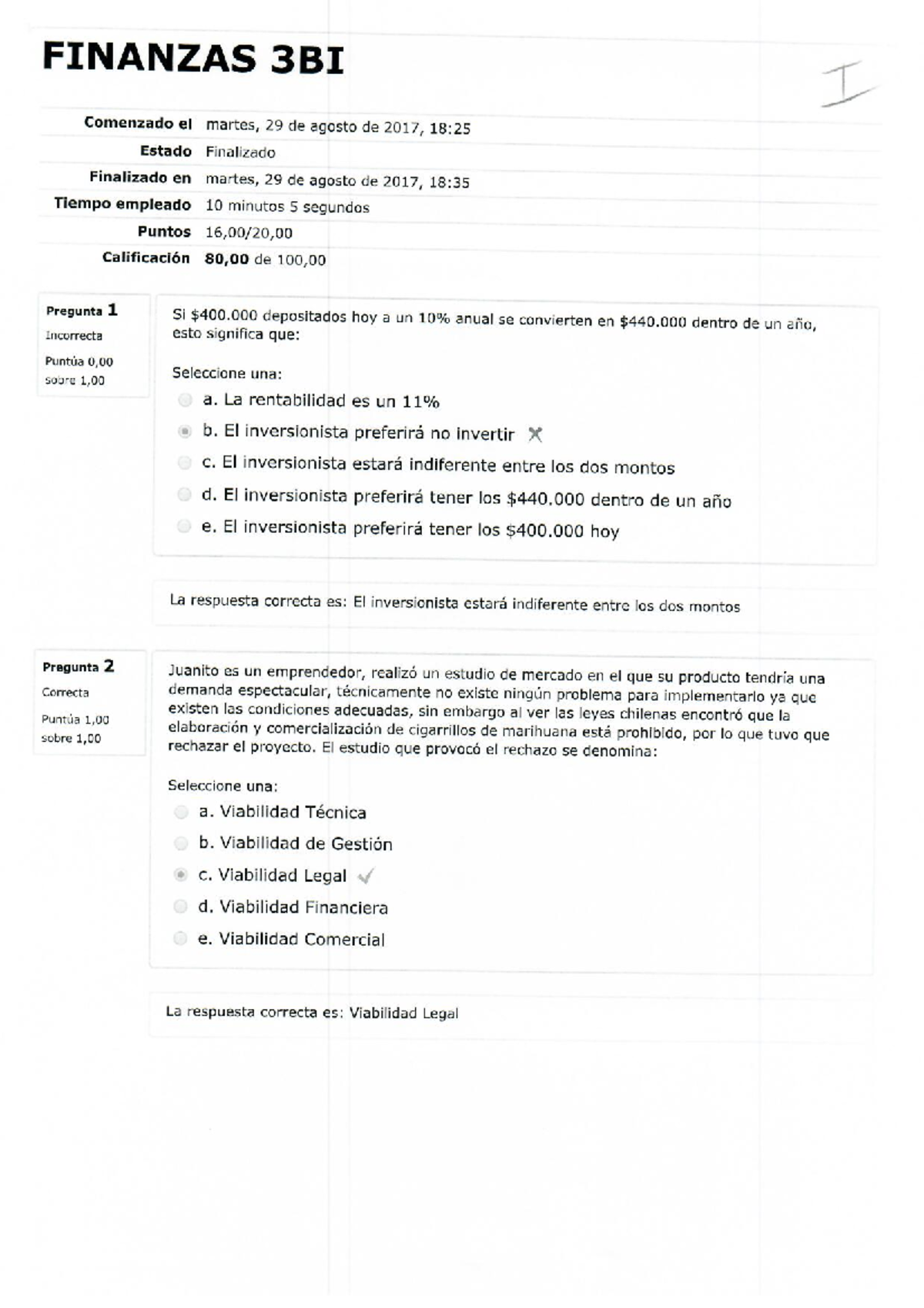 FINANZAS 3BI Prueba I: Evaluación de Conceptos Clave - Studocu