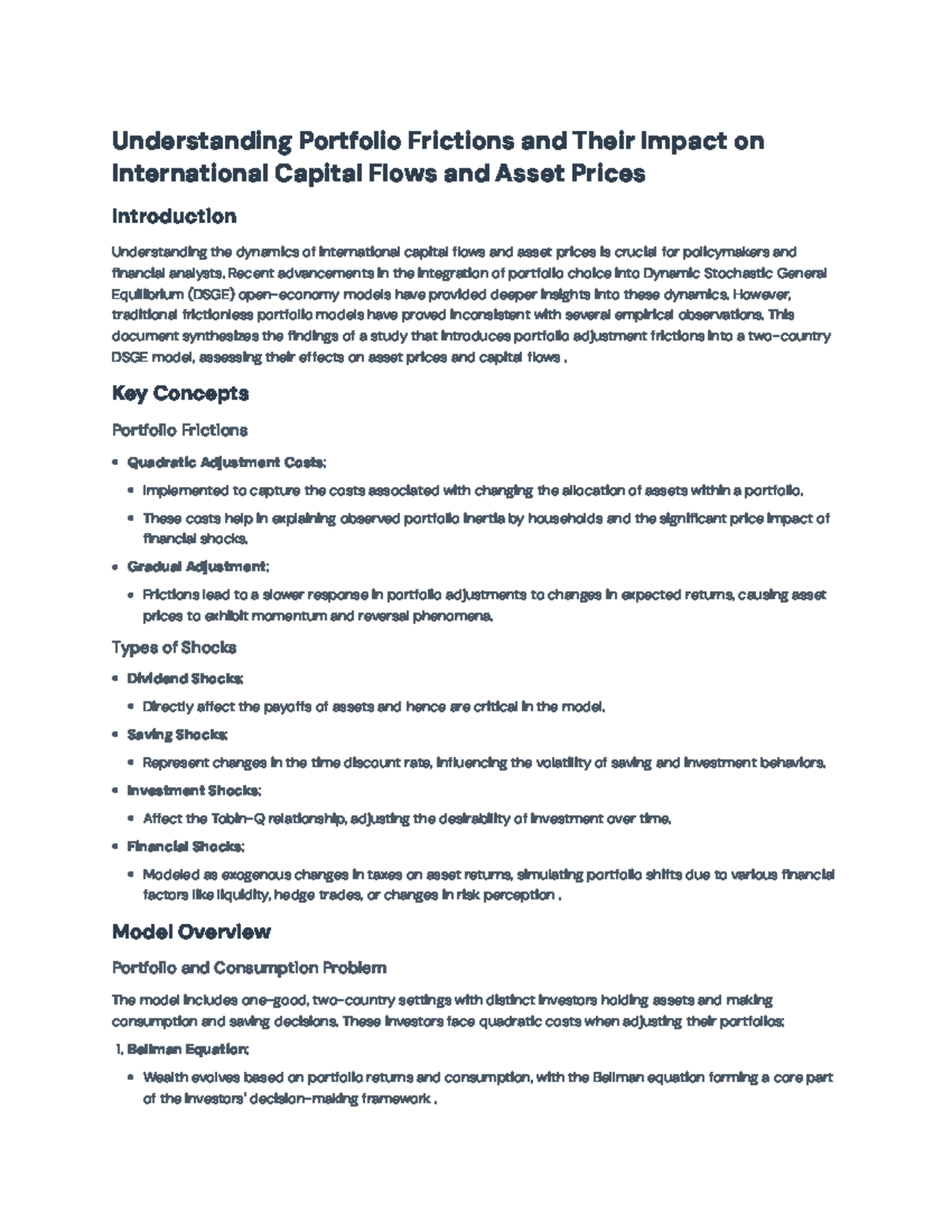 Understanding Portfolio Frictions: Impacts on Capital Flows & Asset ...