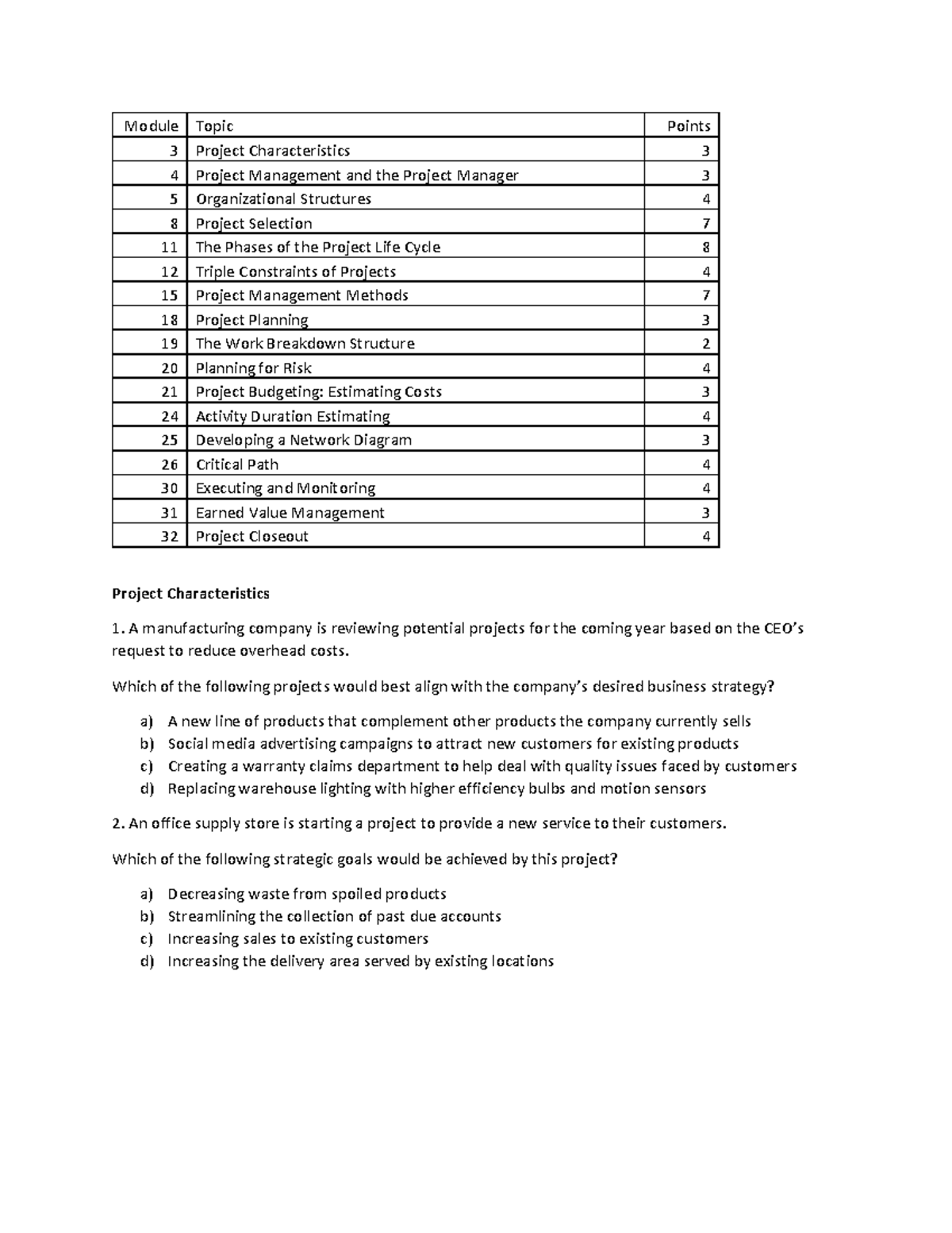 C722 Project Management Practice Test: Key Concepts and Methods - Studocu