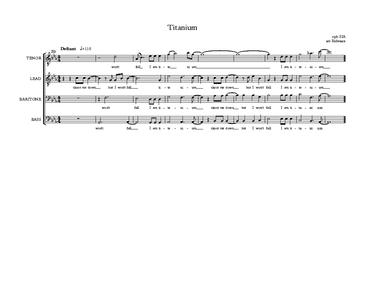 Titanium - Vocal Arrangement for Bb Instruments - Studocu