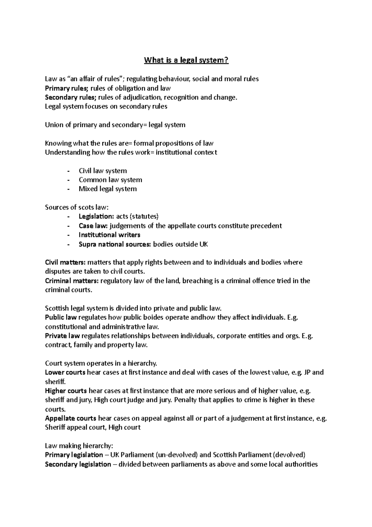Legal System- what is a legal system - What is a legal system? Law as ...