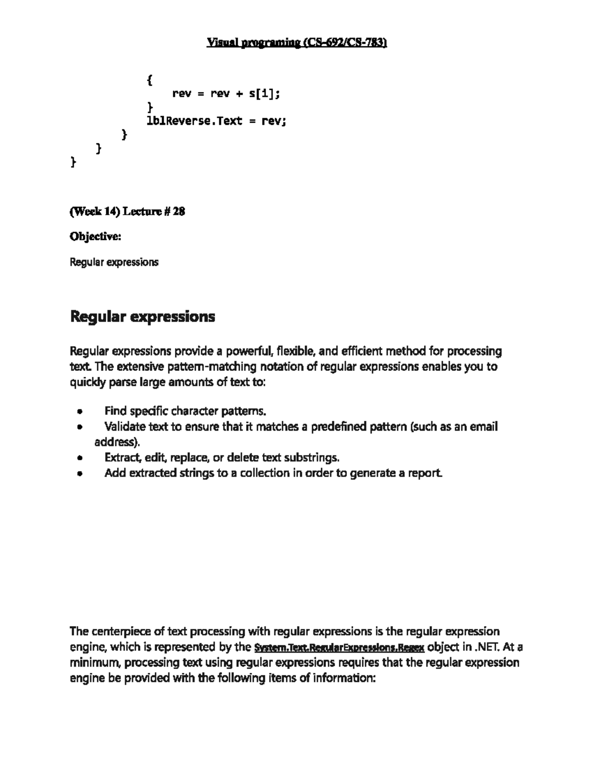 Regex Basics and Applications: A Comprehensive Guide - Studocu