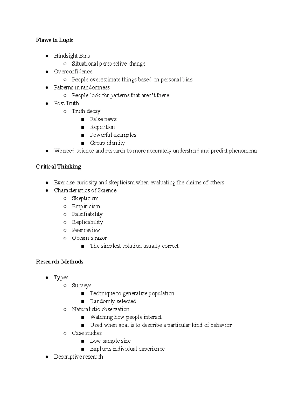 Psy 101: Inquizitive Topic 1 Study Notes & Key Concepts - Studocu
