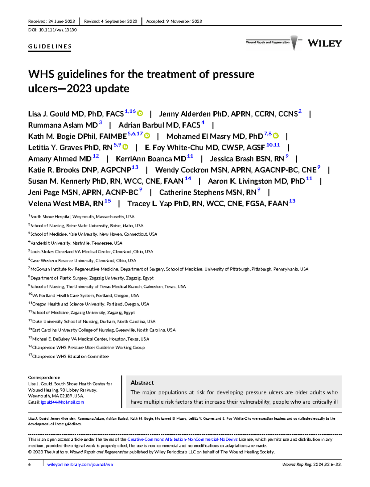 WHS Guidelines for the Treatment of Pressure Ulcers: 2023 Update - Studocu