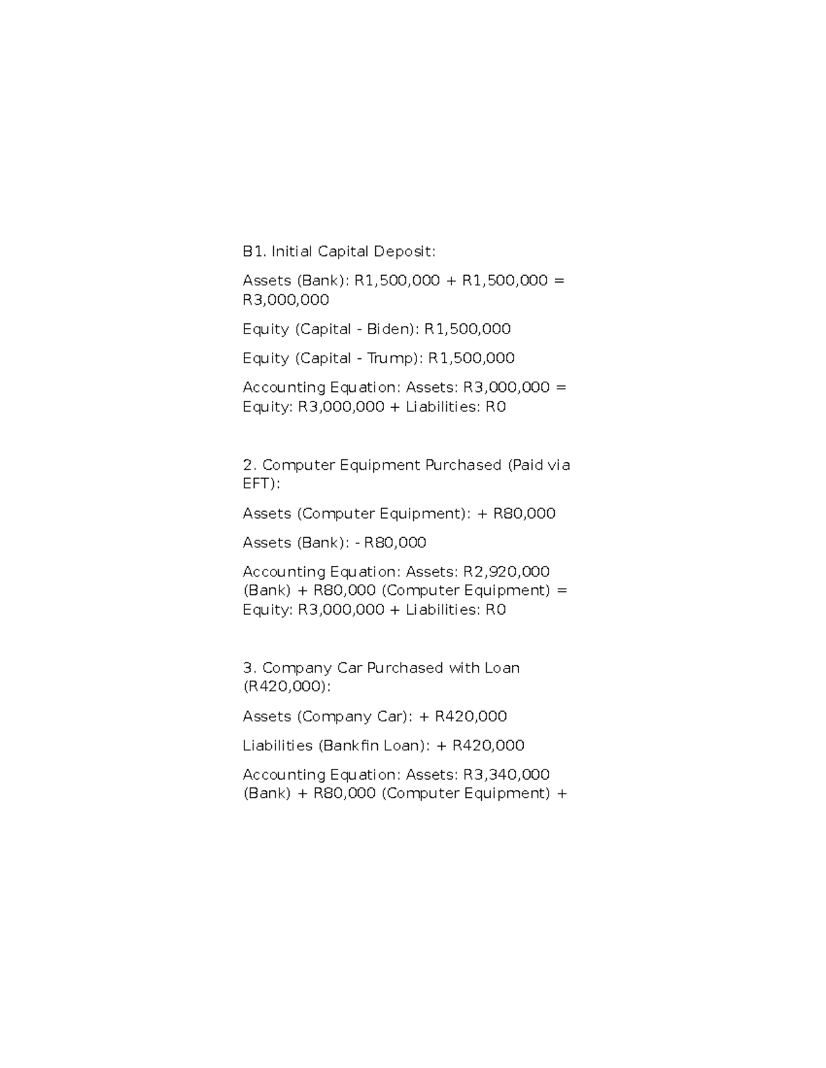 Accounting FOR LAW Students - B1. Initial Capital Deposit: Assets (Bank ...