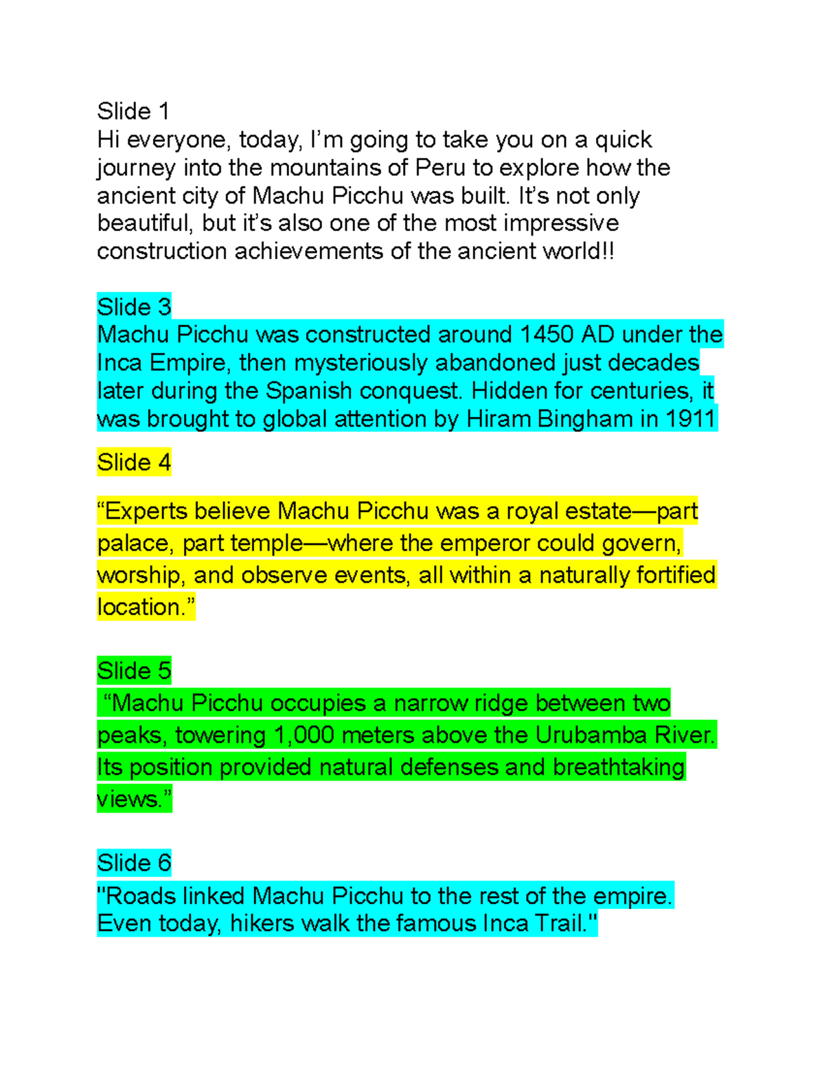 Exploring Machu Picchu: Ancient Inca Engineering Insights - Studocu