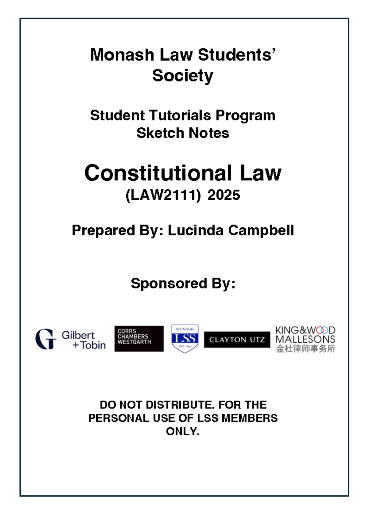 Constitutional Law LSS Sketch Notes 2025: A Comprehensive Overview ...