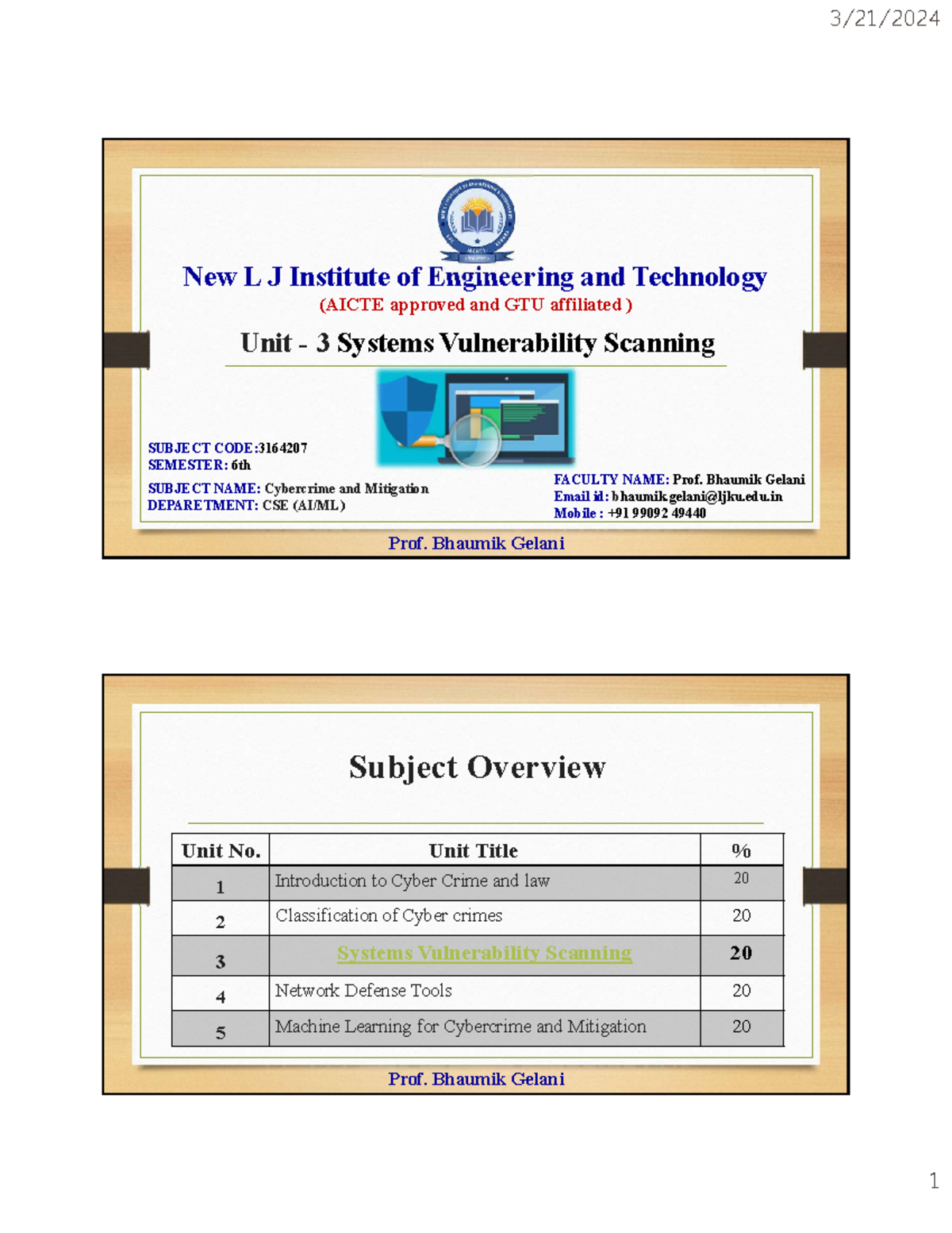 Unit 3: Systems Vulnerability Scanning - Cybercrime & Mitigation ...