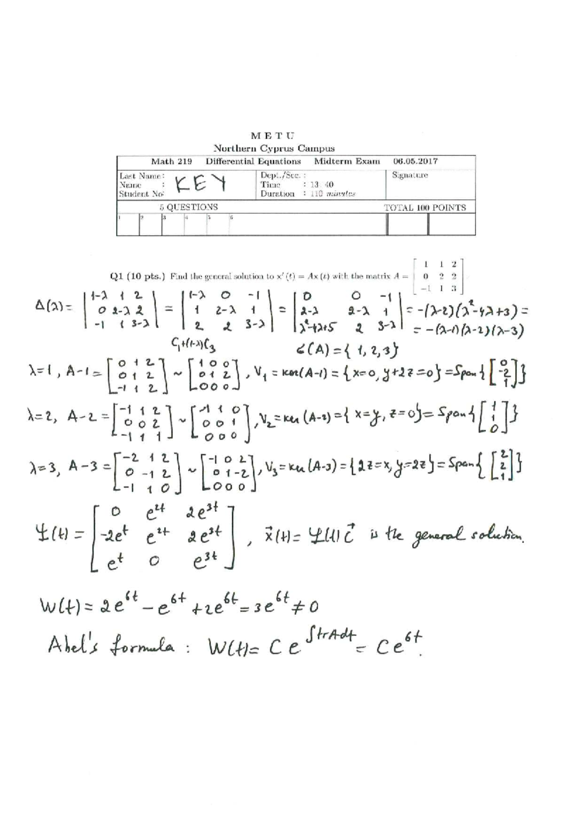 Merged Midterm Exam - Differential Equations - Studocu