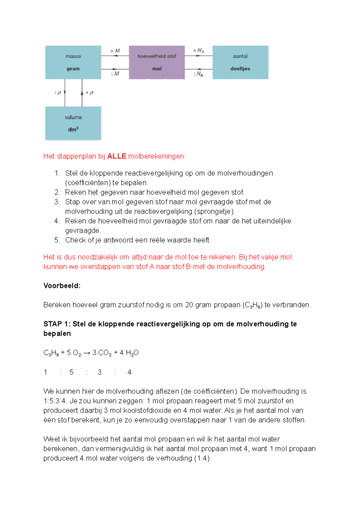 3V Molverhoudingen en Berekeningen voor Stof- en Massa-overmaat ...