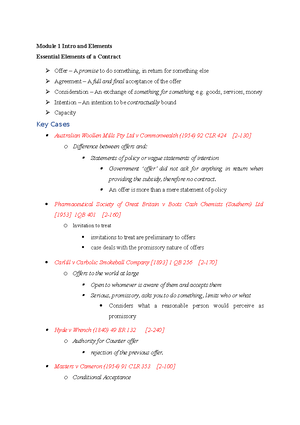 Module 1 - Tutorial Guide - APPLIED CONTRACT LAW Tutorial for Module 1 ...