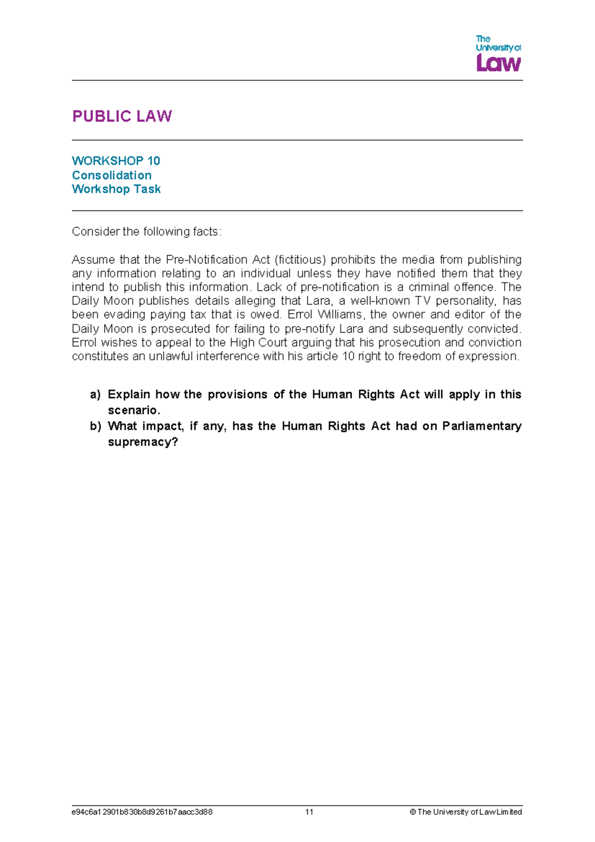 Unit 10 Public Law Task 1: Media, Rights & Parliamentary Supremacy ...