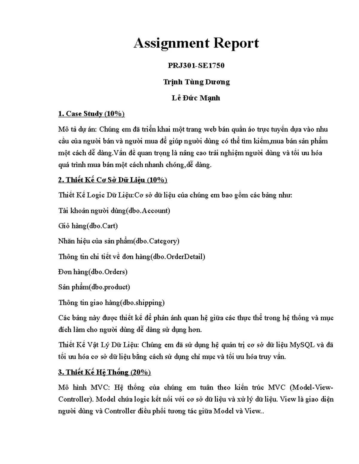 Assignment PRJ301: Java Web App Development Report 1 - Studocu
