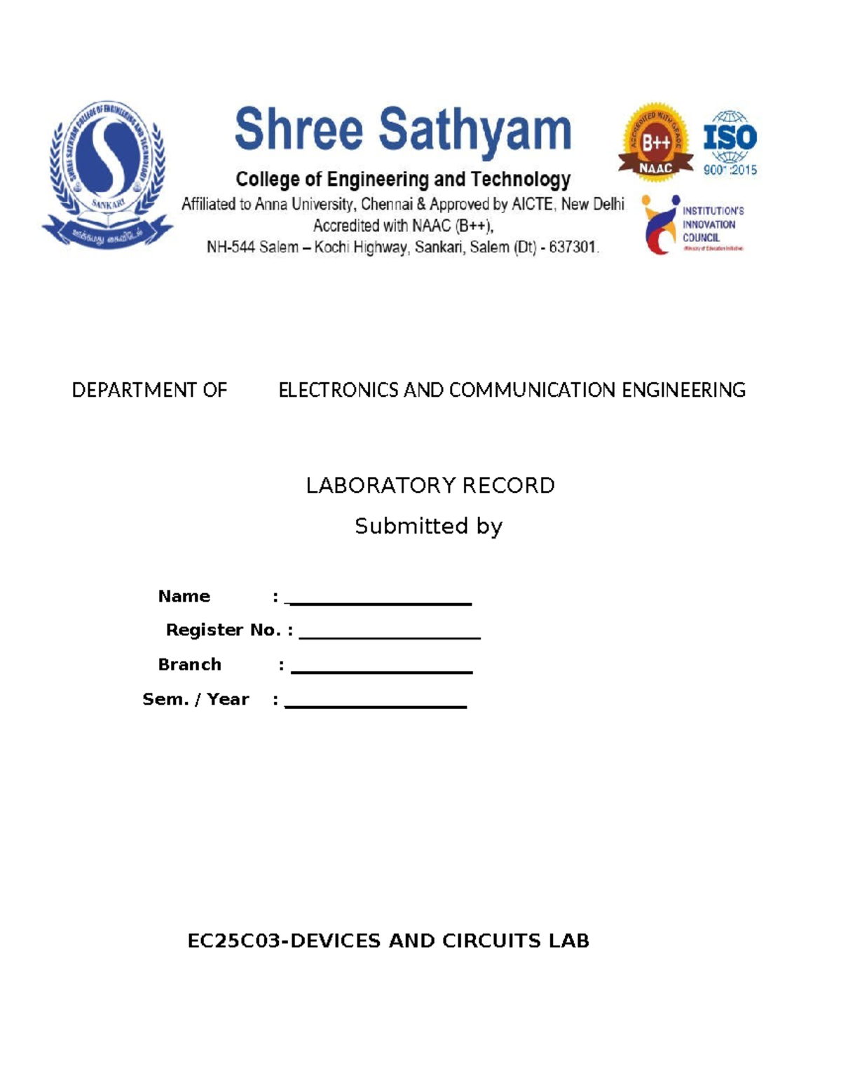 DC LAB - LAB MANUAL (EC 301) for Electronics & Communication ...